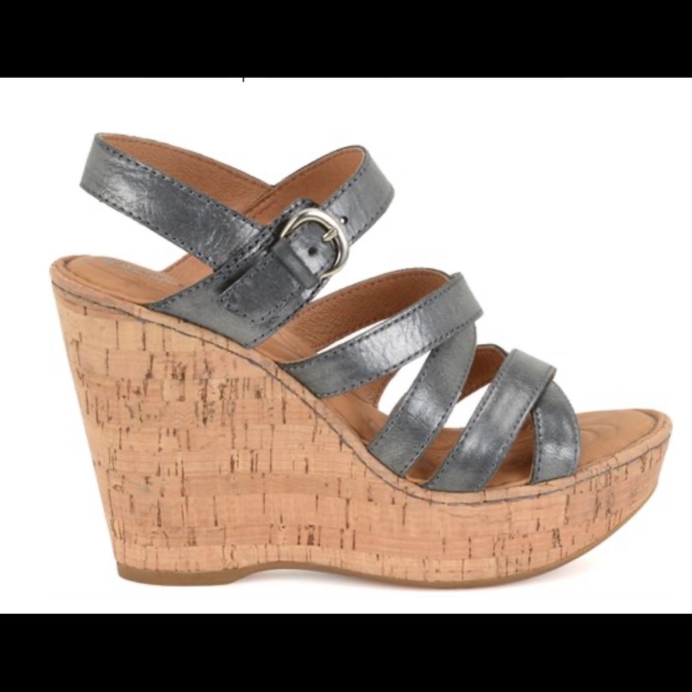 Born Metallic Wedge Sandals 9M